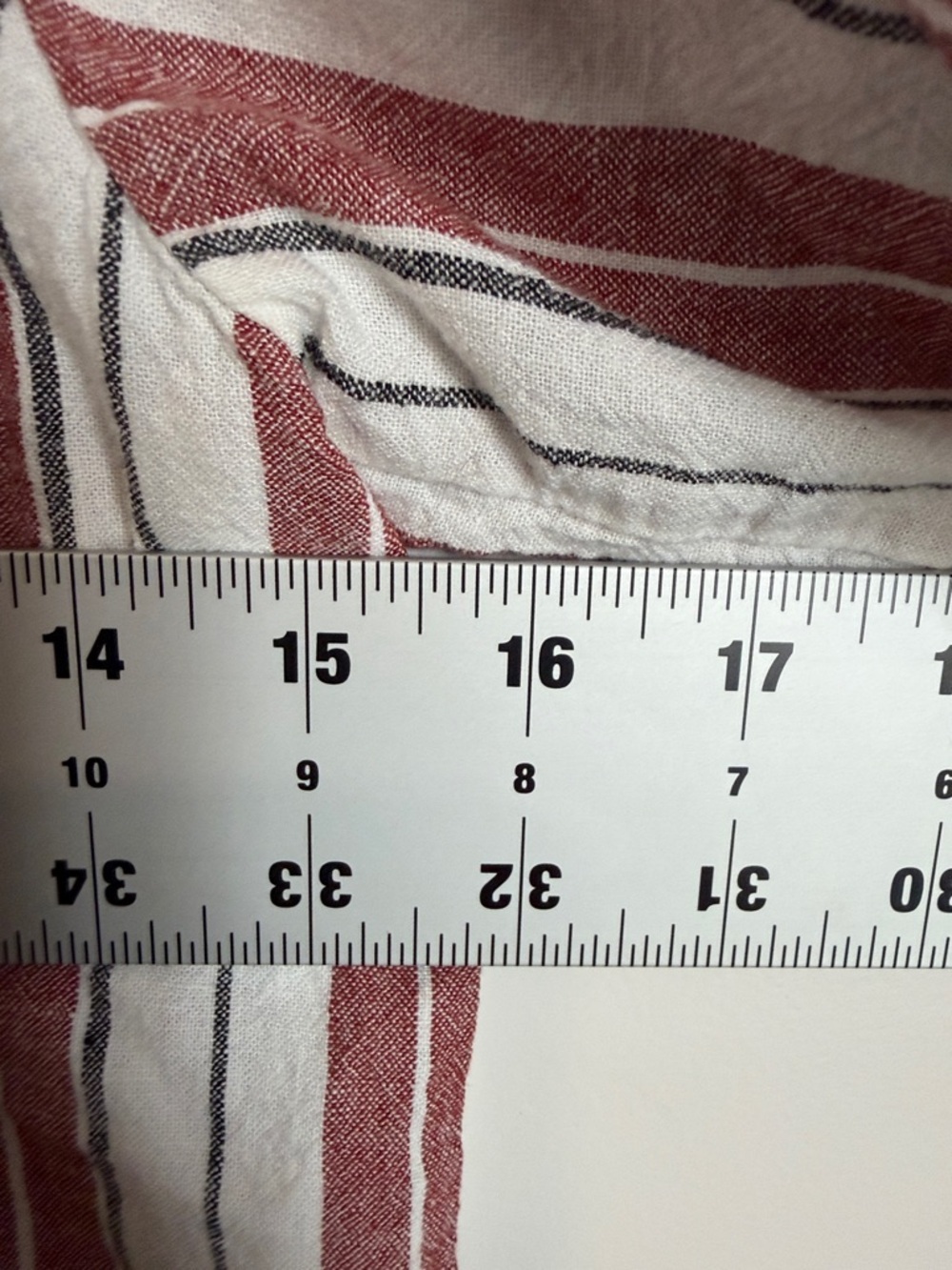 LOFT Red and White Striped Square-Neck Puff Sleeve Blouse - Picture 7 of 8